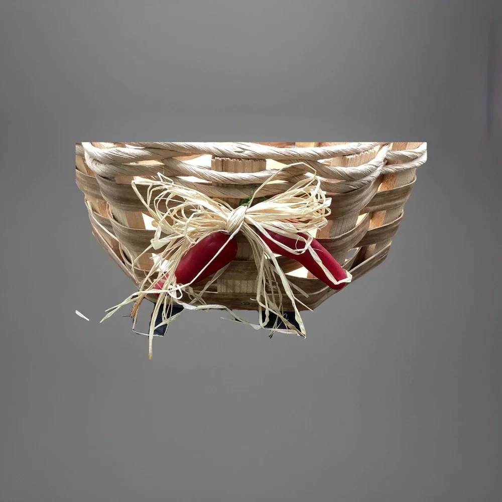 VTG Meadowlark Woven Basket w/ Red Hot Peppers - Durango, CO 9